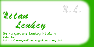 milan lenkey business card